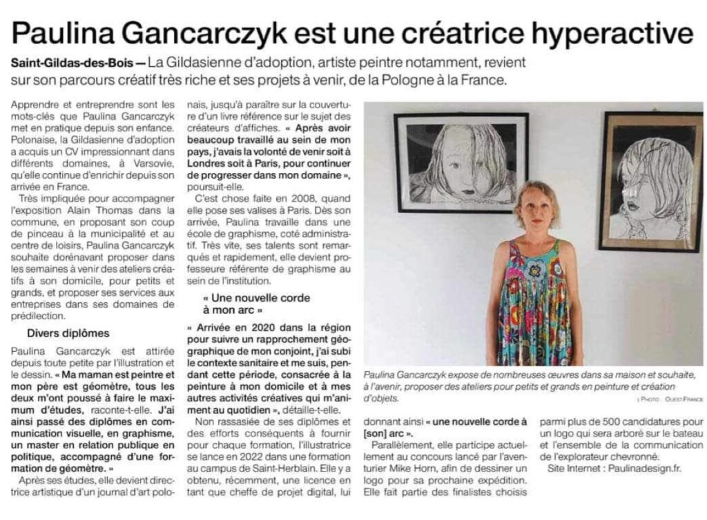 graphiste illustratrice Paulina Gancarczyk - Paulina Design graphisme site web communication visuelle - Saint-Gildas-des-Bois, Loire-Atlantique, Bretagne